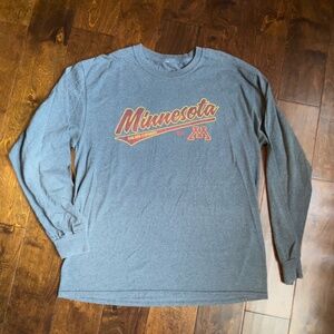 Minnesota Golden Gophers M grey gray long sleeve yellow red maroon